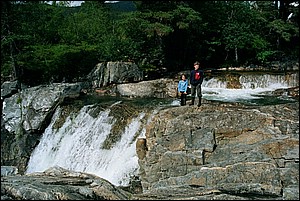 Waterfall near the parking lot at Skorgedalen